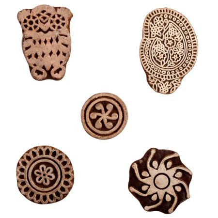 Set of 5 Piece New Mix Wooden Printing Block